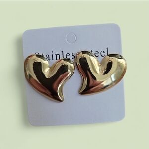 Gold Heart Earrings